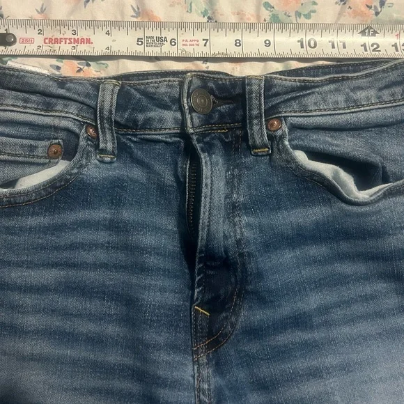 American Eagle Blue Faded Jeans Mens 29x30 Air Flex + Stretch Athletic Straight - Picture 5 of 8